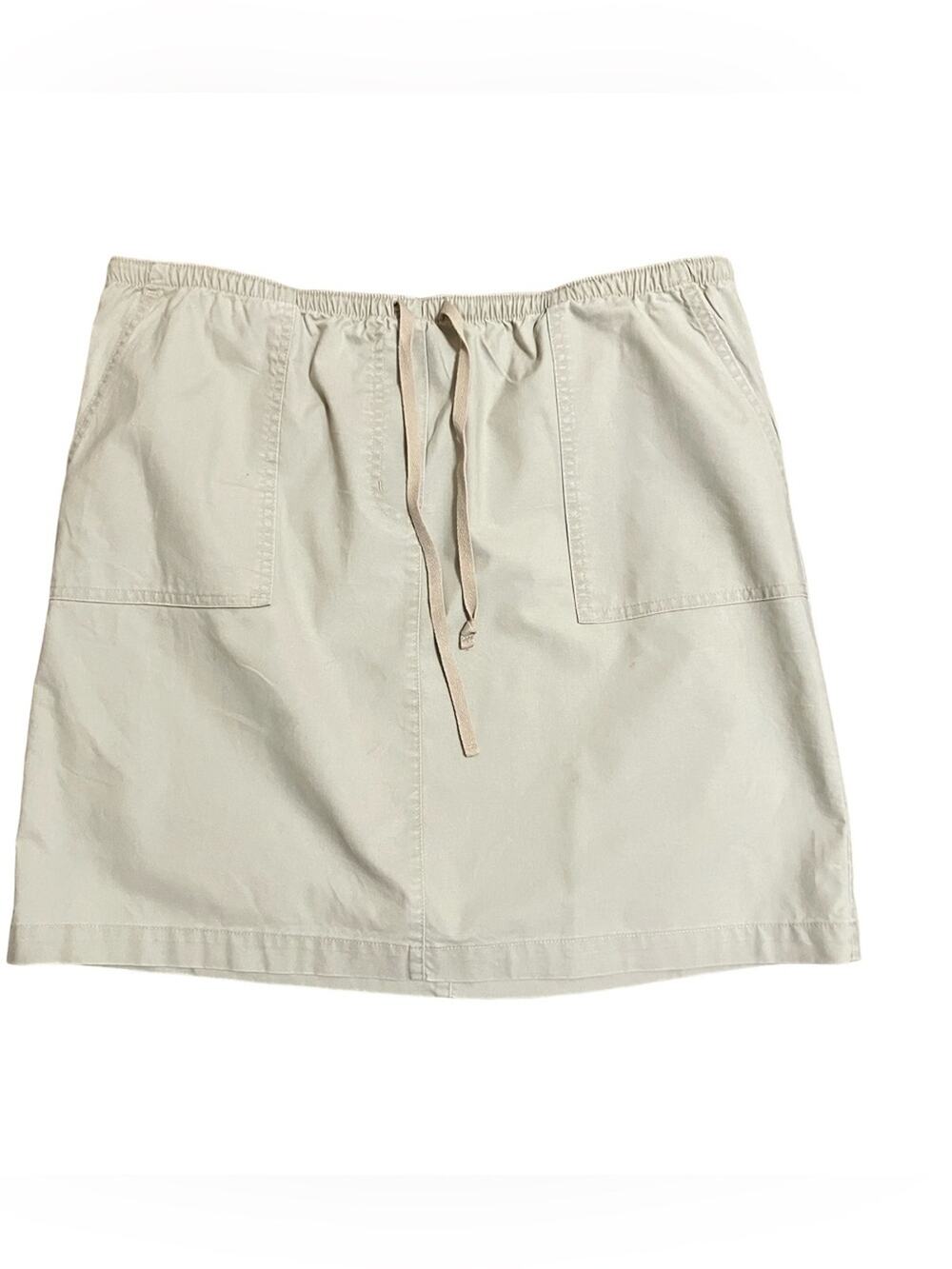 L.L. Bean Women's Drawstring Skirt in Light Beige LP